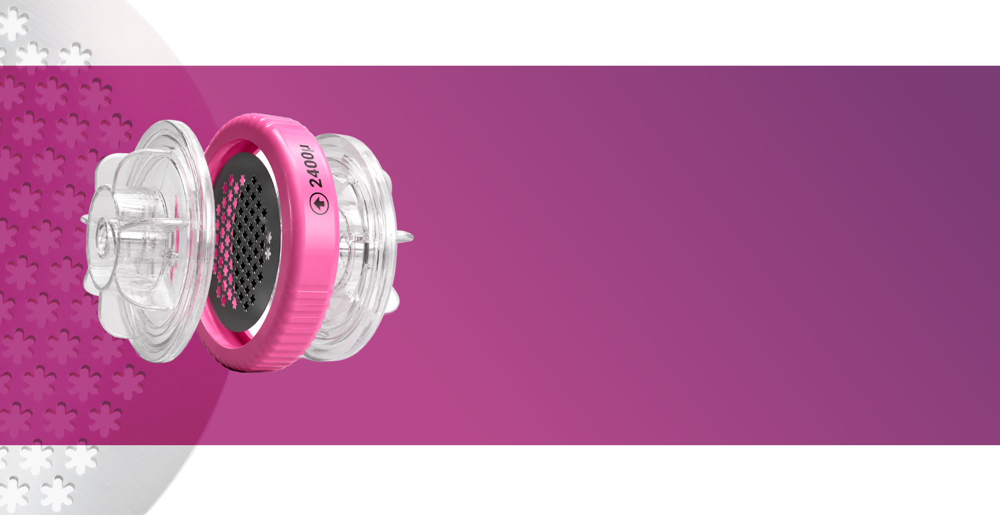 Microlyzer rosa e detalhe da estrutura Honeycomb